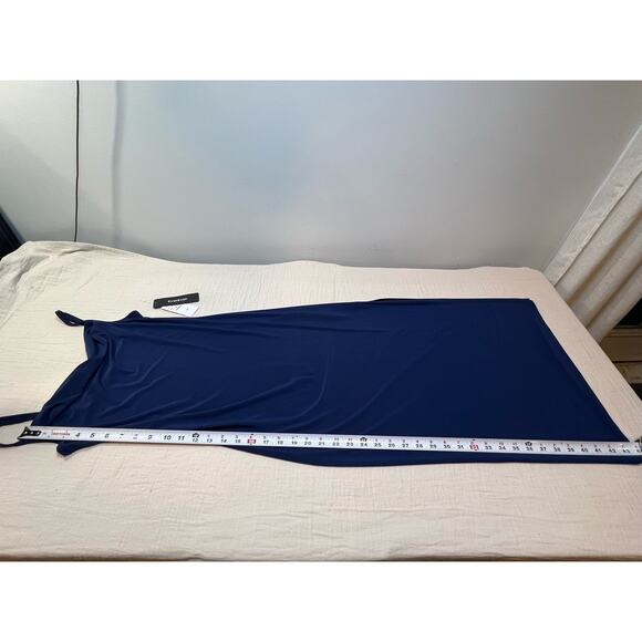 NWT Bebe Cowl Midi Dress Navy Slit Lim Fit Dress Size XS Style Number 702917 - Picture 6 of 11